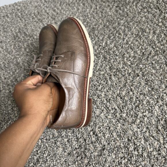 Samuel Hubbard Women's US 6 All Aboard Oxford Taupe Brown Leather Shoe Preppy - Picture 4 of 10